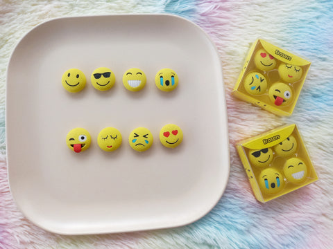 Emoji/Smiley Eraser Box 4pc