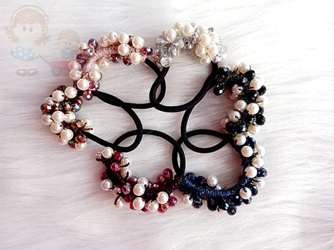 Fancy Pearl Rubber Band 6pc